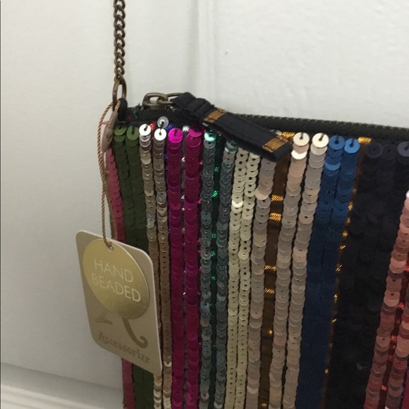 Accessorize Hand beaded sequin rainbow bag - Picture 4 of 9